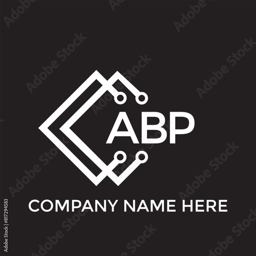 ABP letter technology logo design on black background. ABP creative initials letter IT logo concept. ABP setting shape design
