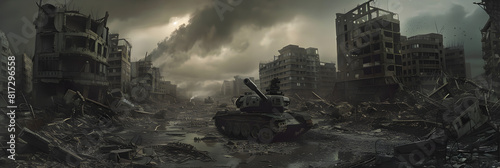 Dystopian Predictor: Post-World War III Urban Wasteland photo