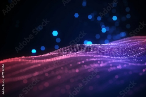 3d illustration rendering of binary code wave pattern abstract background.futuristic particles for business,science and technology background © alisaaa