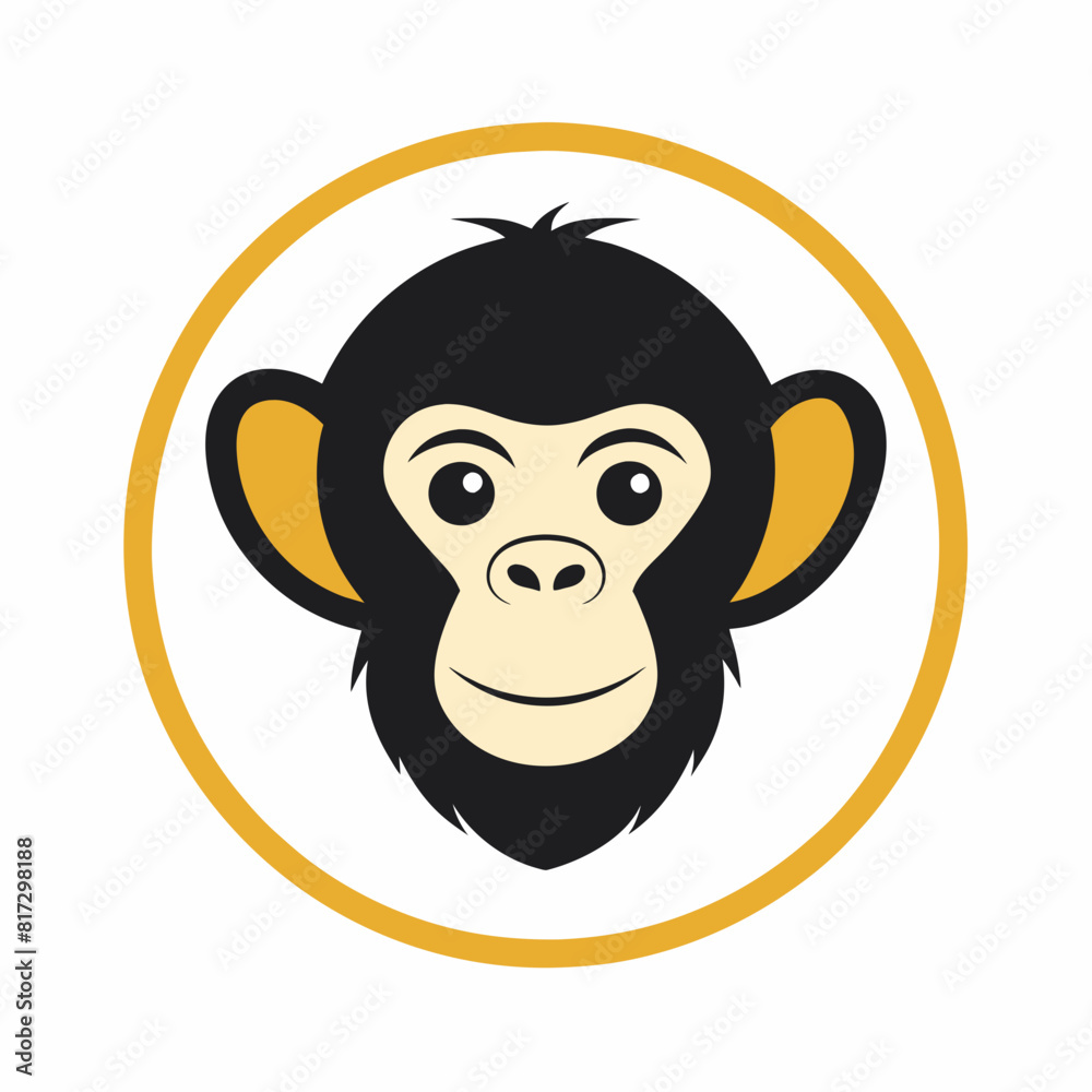 Chimpanzee Circle Logo: Vector Art for Iconic Branding Chimpanzee Circle Logo: Vector Art for Iconic Branding