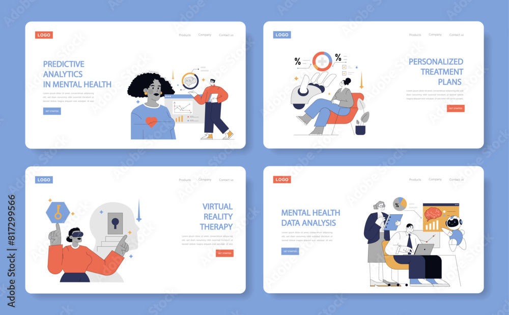 AI In Psychology. Flat Vector Illustration