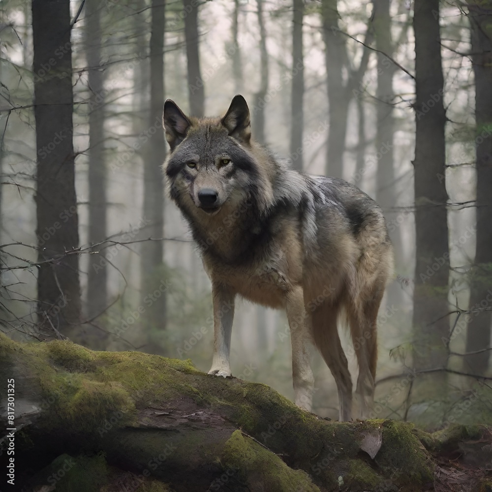 Fototapeta premium wolf in the forest