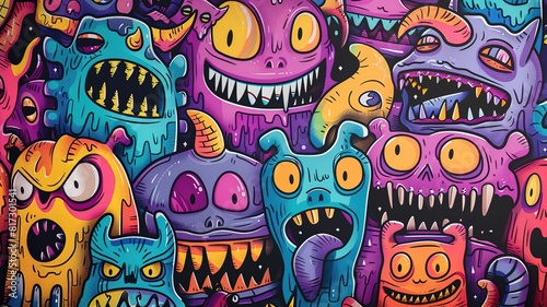 Colorful doodle art background