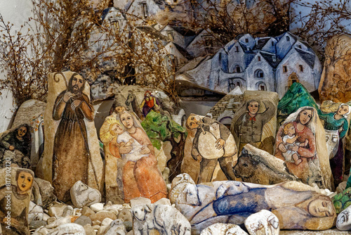 Bild auf Leinwand The Nativity scene. La crèche de la Nativité. Italie