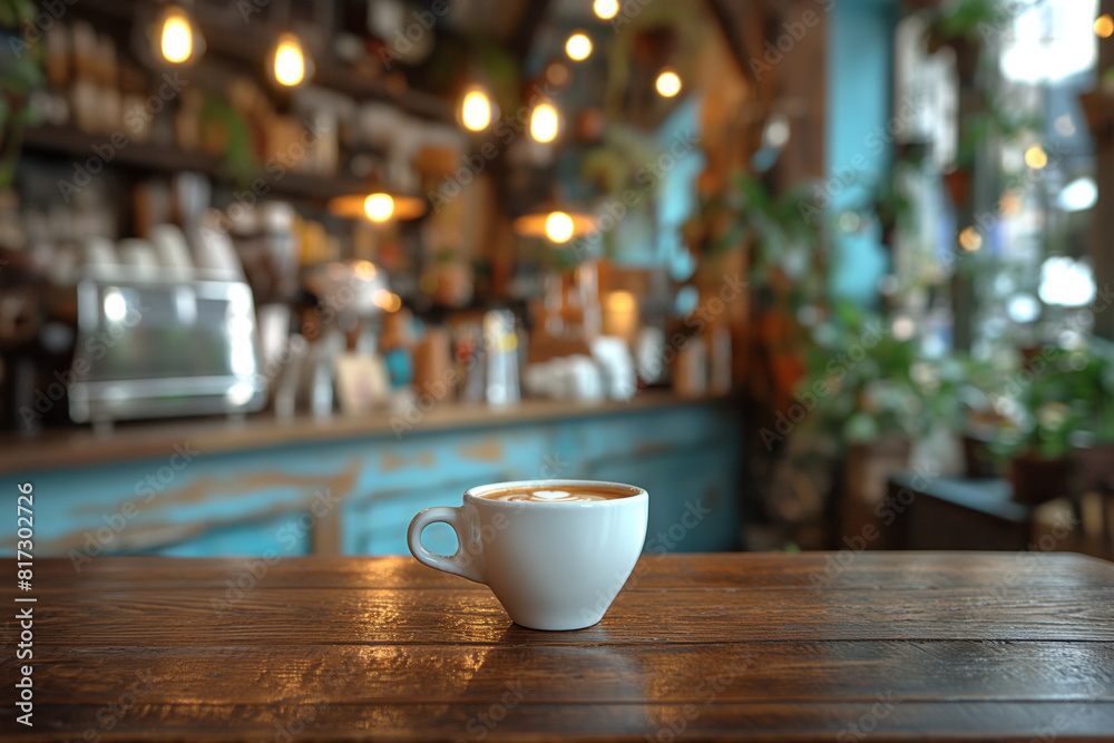 Steamy coffee cup on rustic wooden table Steamy coffee cup on rustic wooden table