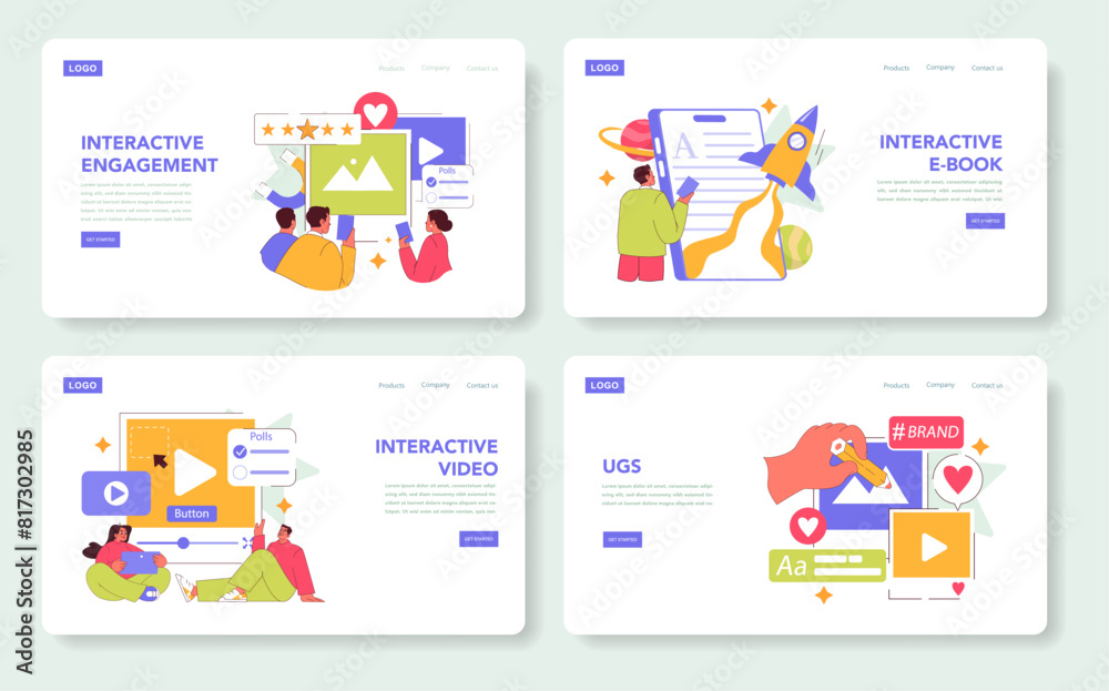 Interactive Engagement. Flat Vector Illustration Interactive Engagement. Flat Vector Illustration