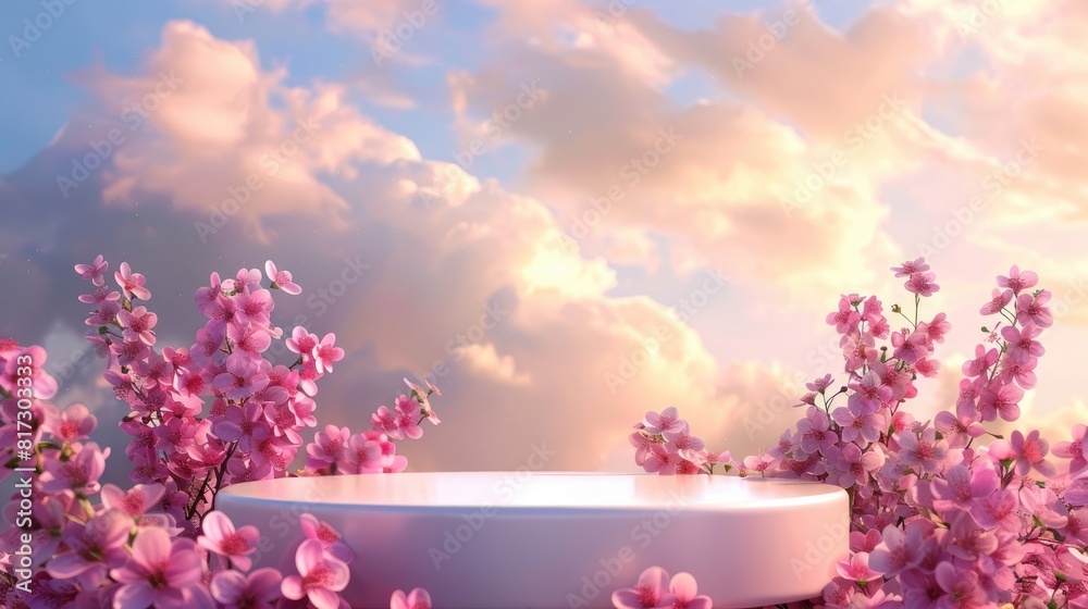 Podium background flower rose product pink 3d spring table beauty stand display nature white. Garden rose floral summer background podium cosmetic valentine easter field scene gift purple day romantic Podium background flower rose product pink 3d spring table beauty stand display nature white. Garden rose floral summer background podium cosmetic valentine easter field scene gift purple day romantic