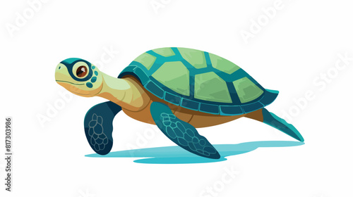 Stylized turtle icon. Vector illustration of a mari