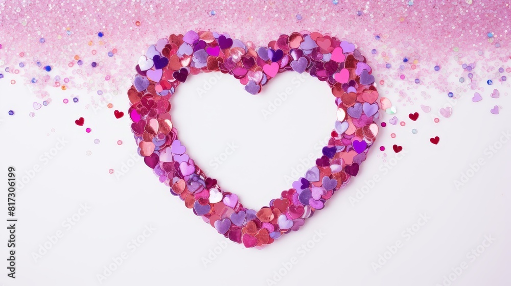 A beautiful heart shaped frame adorned with vibrant sequins