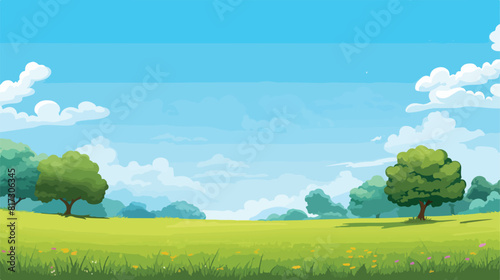 Summer landscape card or banner backdrop mockup rea photo