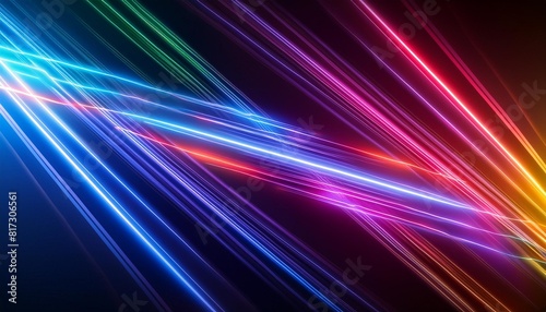 abstract background glowing lines abstract neon lights background laser rays glowing lines aigenerated