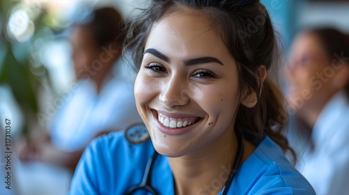 Smiling Nurse Intern: A Portrait of Healthcare Professionalism