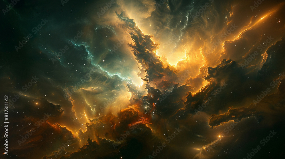 Fototapeta premium Mystical Photo of a Nebula's Enigmatic Beauty Capturing the Mysteries and Wonders of Deep Space in Stunning Detail
