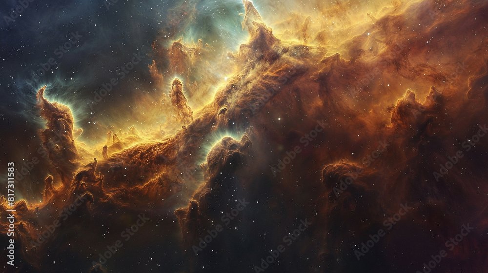 Fototapeta premium Mystical Photo of a Nebula's Enigmatic Beauty Capturing the Mysteries and Wonders of Deep Space in Stunning Detail