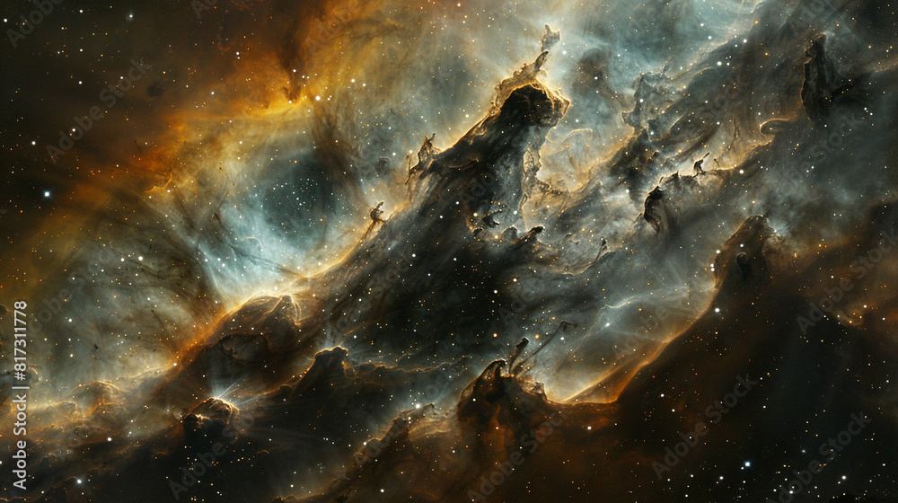 Obraz premium Mystical Photo of a Nebula's Enigmatic Beauty Capturing the Mysteries and Wonders of Deep Space in Stunning Detail