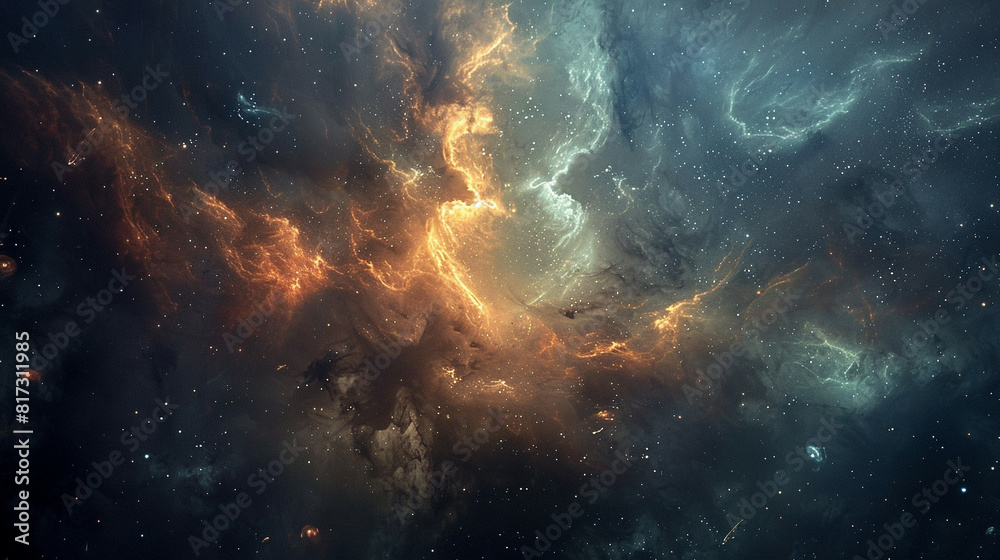 Fototapeta premium Mystical Photo of a Nebula's Enigmatic Beauty Capturing the Mysteries and Wonders of Deep Space in Stunning Detail