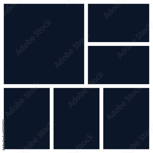 collage photo template, dark background, solid color