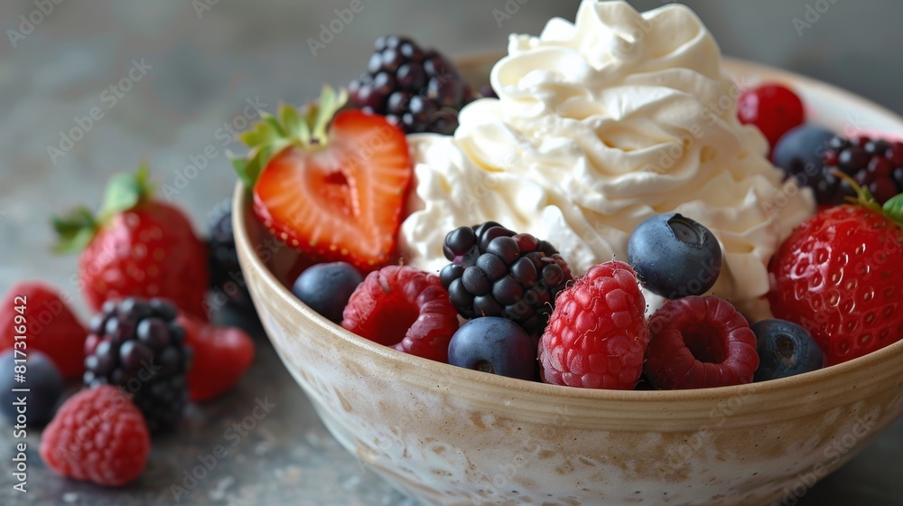 summer dessert, enjoy a summer delight with fresh berries and whipped cream topping off the pudding, providing bursts of color and flavor summer dessert, enjoy a summer delight with fresh berries and whipped cream topping off the pudding, providing bursts of color and flavor