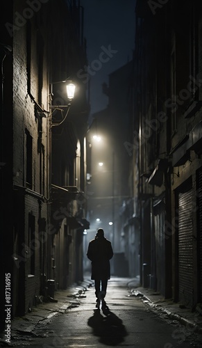 person walking in the night