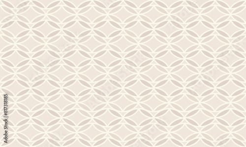 Seamless pattern with artistic floral ornamental lines. Flourish geometric minimal retro backdrop. Lines petals. Good for fabric, textile, wallpaper or package background design