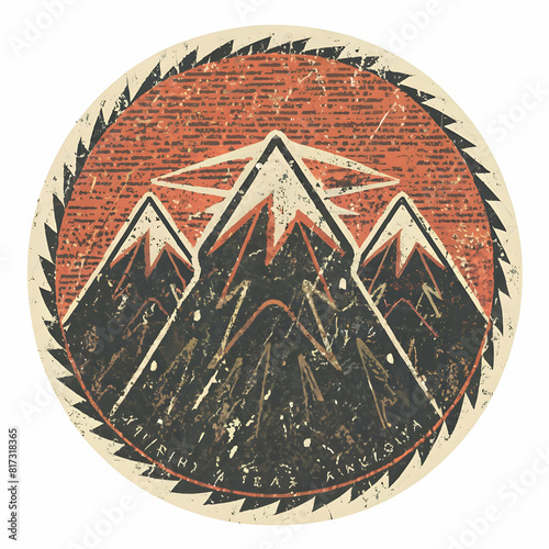 Mountain illustrator for t-shirt prints