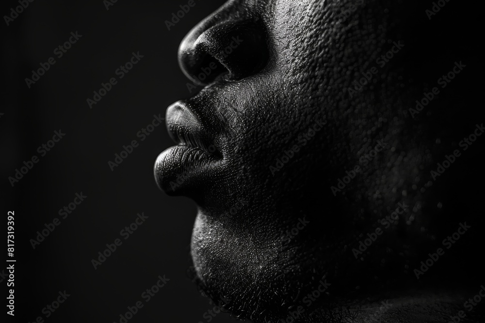 Black and white image capturing the shadowy contour of a human figure, artistic and mysterious Black and white image capturing the shadowy contour of a human figure, artistic and mysterious
