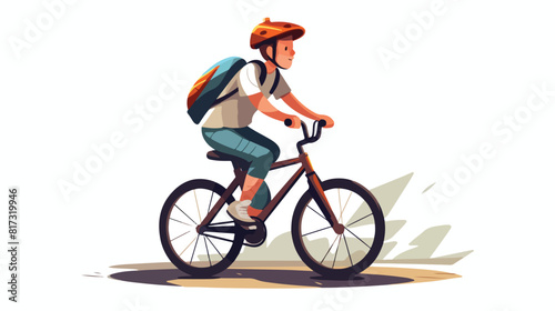Teen boy teenager riding urban bicycle cycling in h