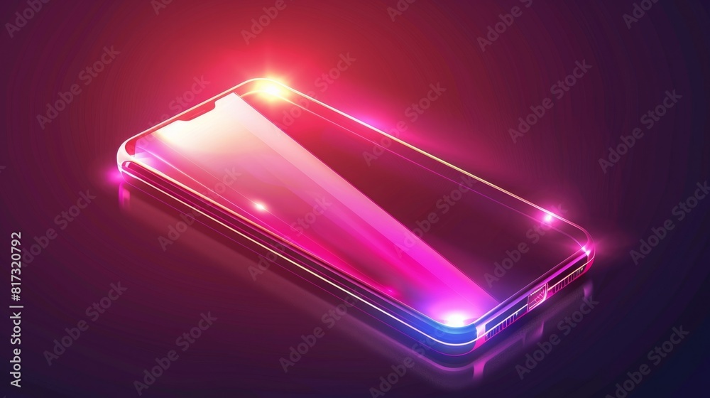 Close-up of a smartphone screen with display light.
Close-up of a smartphone screen with display light.