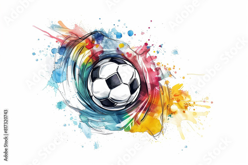 Vibrant Soccer Ball With Colorful Paint Splashes