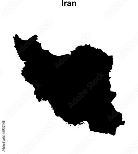 Iran blank outline map design