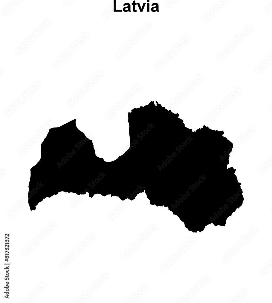 Latvia blank outline map design