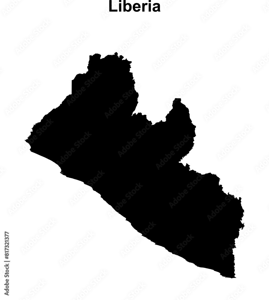 Liberia blank outline map design Liberia blank outline map design