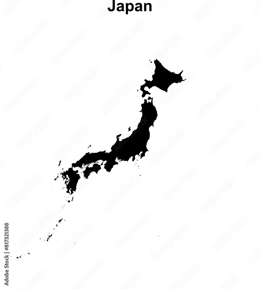 Japan blank outline map design