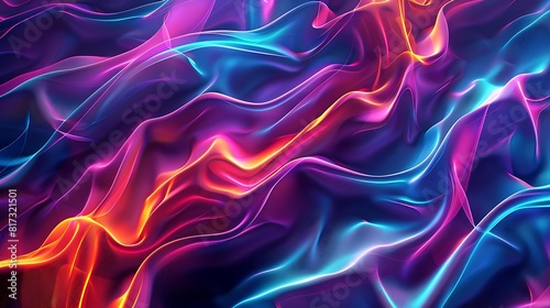 Abstract colorful wavy and fluid shapes background.