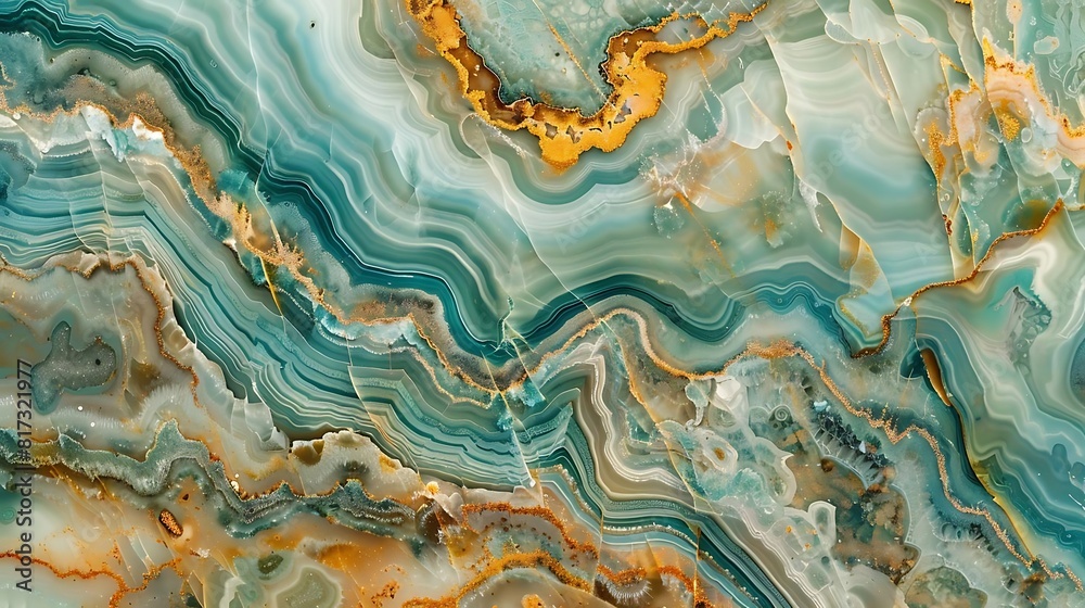 Abstract painting. Green and blue waves on a beige background. Abstract painting. Green and blue waves on a beige background.
