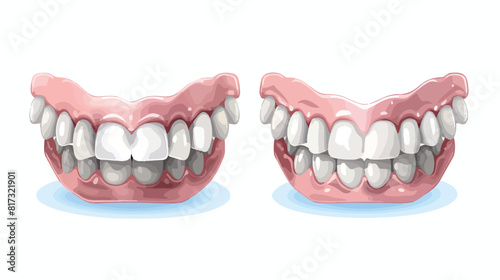Teeth orthodontic treatment isolated realistic 3d v