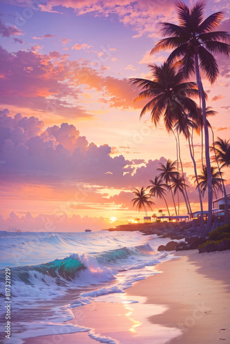 Sunset Serenity: A Tranquil Beachscape