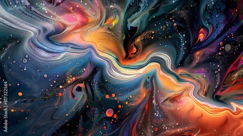 Colorful abstract painting. Liquid marble texture.