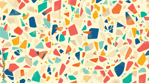 Terrazzo seamless pattern with colorful chips fract