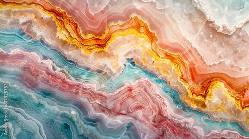 A colorful marble texture with a pink, orange and blue color.