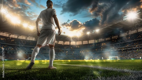 Bathed in Glory: Soccer Hero Soaks Up the Adulation (Dramatic Lighting, Cinematic Sports Photography)