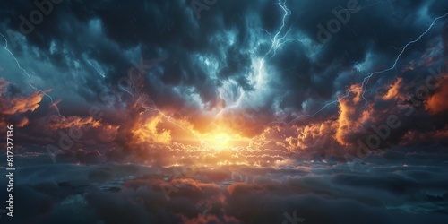 lightning in the sky Generative AI © Valentine
