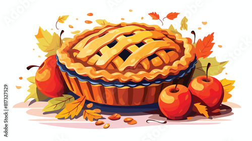 Thanksgiving pie icon. Thanksgiving holiday and aut photo