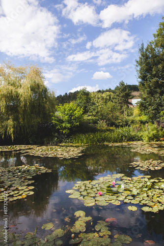 The Water Lily Pond in Monet's Garden in Giverny on a Sunny Day