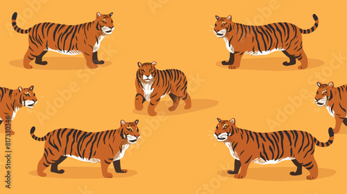 Tiger pattern. Seamless repeating background with e © Mishi