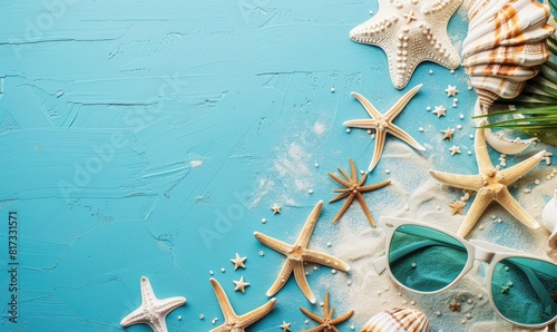 Summer holiday blue background