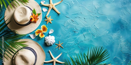 Summer holiday blue background