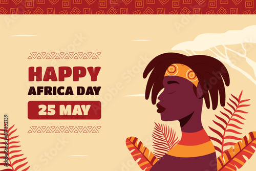 Flat africa day celebration background design photo