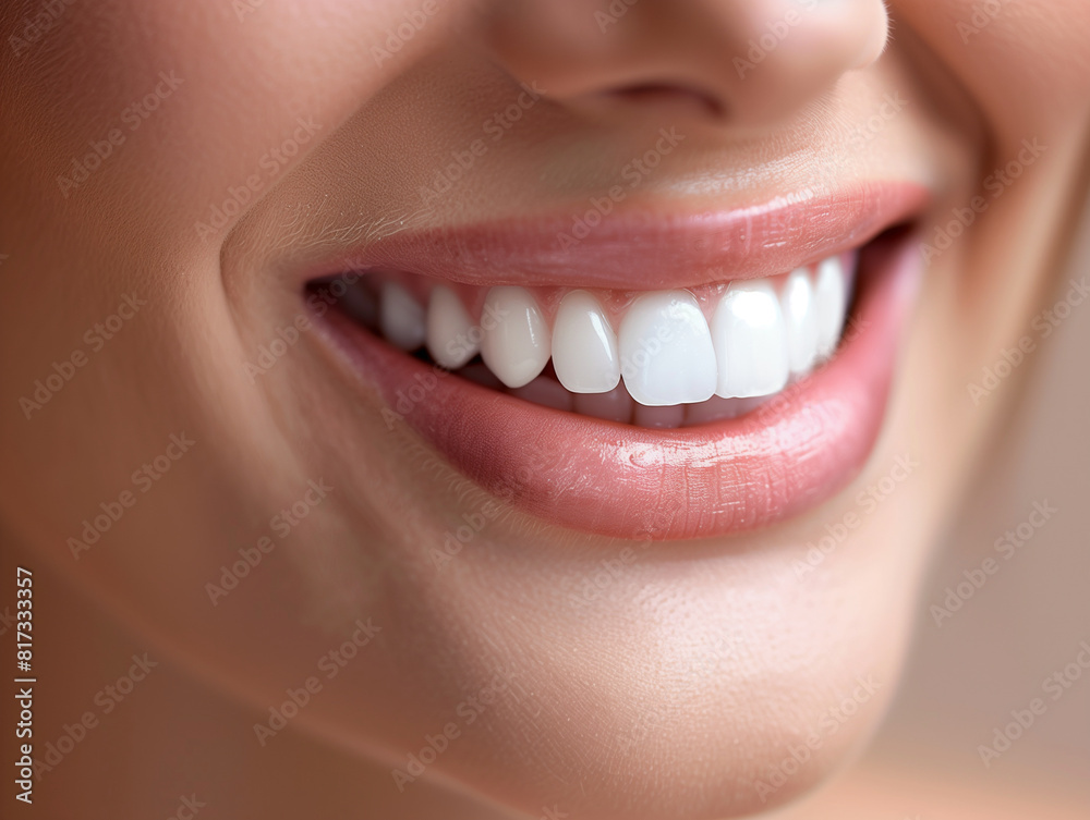 Fototapeta premium Beautiful woman smile with perfect teeth