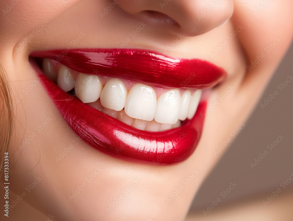 Obraz premium Beautiful woman smile with perfect teeth